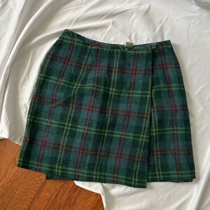 Eddie Bauer Wool Plaid Mini Skirt